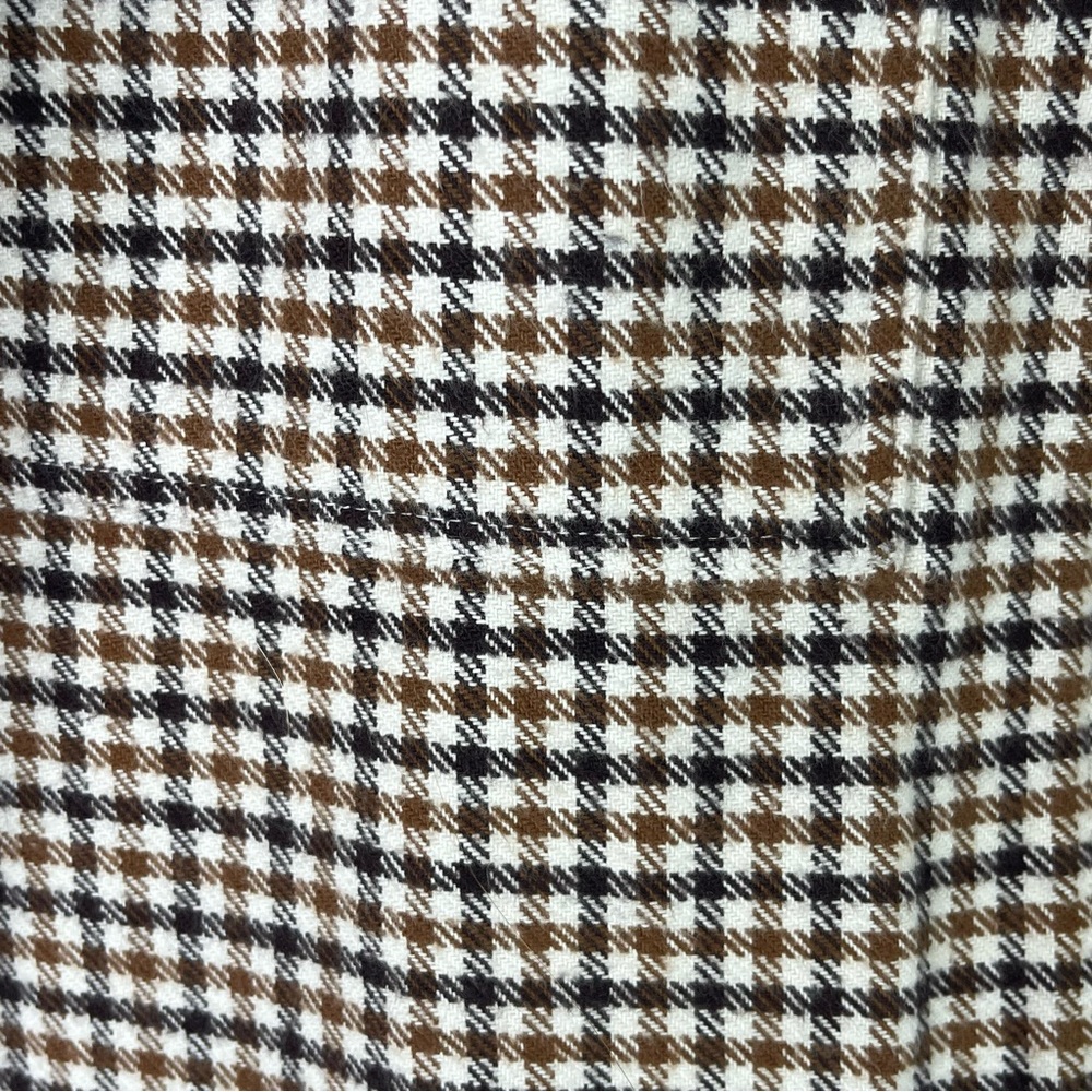 H&M cream brown tan plaid flannel oversized corduroy zip light jacket medium - Picture 4 of 7
